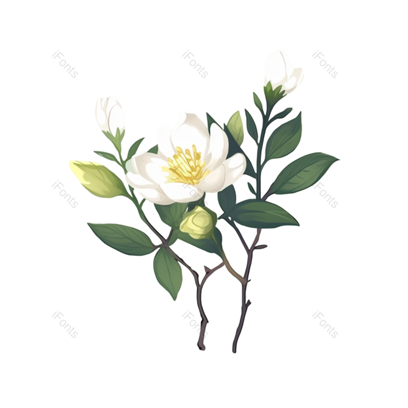 黄色的花图片,白色的花元素,绿色背景PNG,灰色背景免抠素材